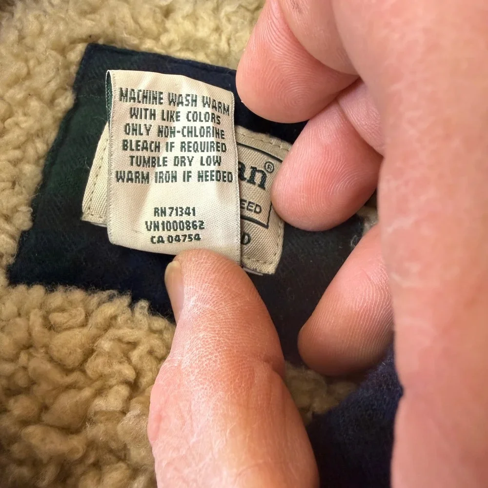 LLBean Plaid‎ Sherpa Lined Flannel Shirt Jacket Men's XXL Tall Blue Green WOW!!!